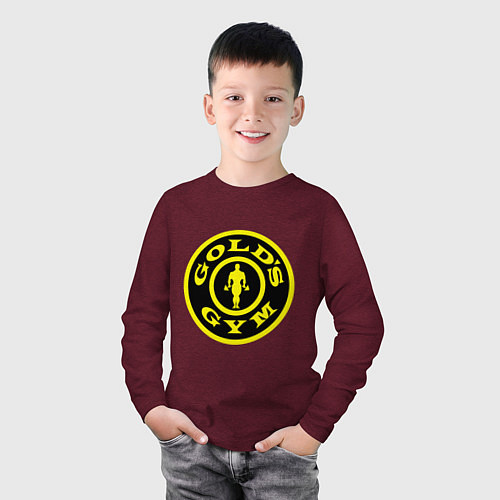 Детский лонгслив Golds GYM / Меланж-бордовый – фото 3
