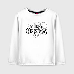 Лонгслив хлопковый детский Merry Christmas happy, цвет: белый