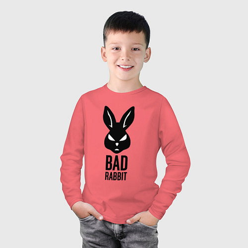 Детский лонгслив Bad rabbit / Коралловый – фото 3