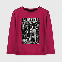 Лонгслив хлопковый детский Nirvana bleach, цвет: маджента