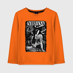 Лонгслив хлопковый детский Nirvana bleach, цвет: оранжевый