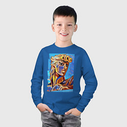 Лонгслив хлопковый детский Джорно Джованна - character, цвет: синий — фото 2
