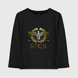 Лонгслив хлопковый детский SPQR, цвет: черный