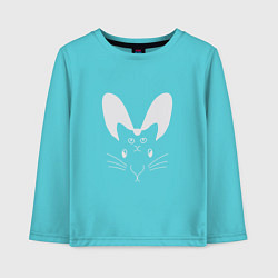 Лонгслив хлопковый детский Котокролик белый, цвет: бирюзовый
