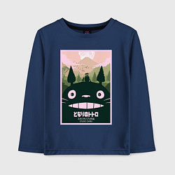 Лонгслив хлопковый детский Totoro poster, цвет: тёмно-синий