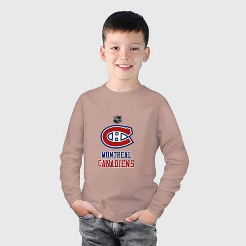 Детский лонгслив Монреаль Канадиенс - НХЛ / Пыльно-розовый – фото 3