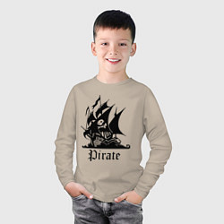 Лонгслив хлопковый детский Пират, цвет: миндальный — фото 2
