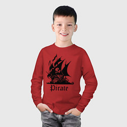 Лонгслив хлопковый детский Пират цвета красный — фото 2