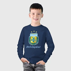 Лонгслив хлопковый детский Эмблема федерации футбола Аргентины, цвет: тёмно-синий — фото 2