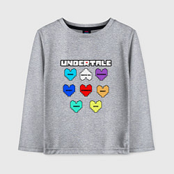 Лонгслив хлопковый детский Undertale - души 8 людей, цвет: меланж