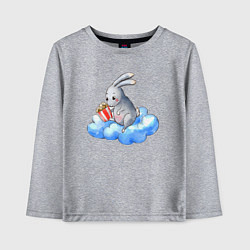 Лонгслив хлопковый детский Заяц на облаке, цвет: меланж