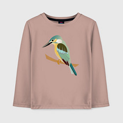 Лонгслив хлопковый детский Зимородок, цвет: пыльно-розовый