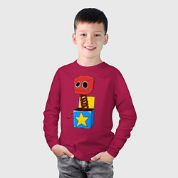 Лонгслив хлопковый детский Бокси Бу Поппи Плейтайм, цвет: маджента — фото 2