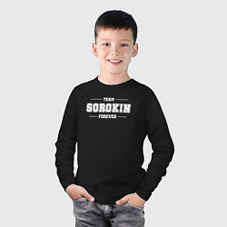 Лонгслив хлопковый детский Team Sorokin forever - фамилия на латинице, цвет: черный — фото 2