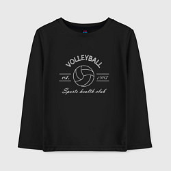 Лонгслив хлопковый детский Клуб любителей волейбола, цвет: черный