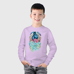 Лонгслив хлопковый детский Водный Кролик - символ 2023 года, цвет: лаванда — фото 2