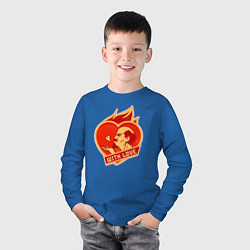Лонгслив хлопковый детский Ленин - с любовью, цвет: синий — фото 2