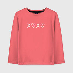 Лонгслив хлопковый детский X love x love, цвет: коралловый