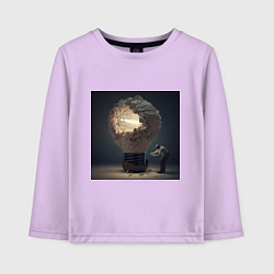 Лонгслив хлопковый детский Запертый свет, цвет: лаванда