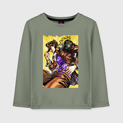 Лонгслив хлопковый детский Джотаро Куджо - JoJo Bizarre Adventure, цвет: авокадо