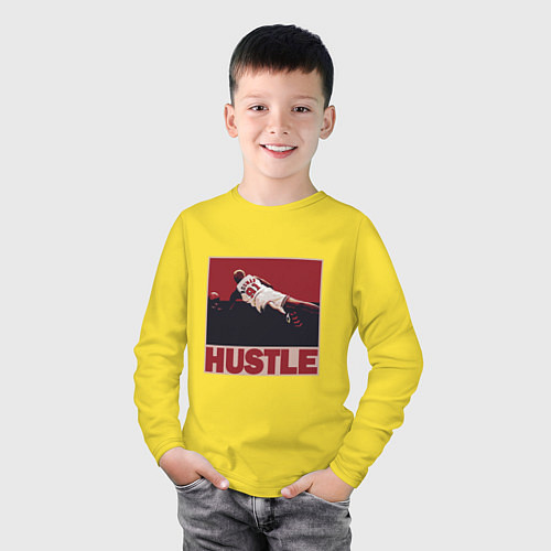 Детский лонгслив Rodman hustle / Желтый – фото 3