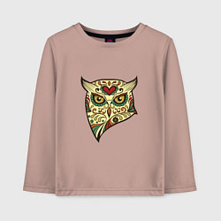 Лонгслив хлопковый детский Owl color, цвет: пыльно-розовый