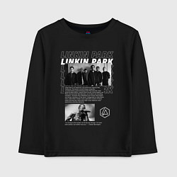 Лонгслив хлопковый детский Linkin Park цитата, цвет: черный