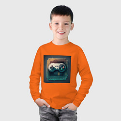 Лонгслив хлопковый детский Игровой джойстик, цвет: оранжевый — фото 2