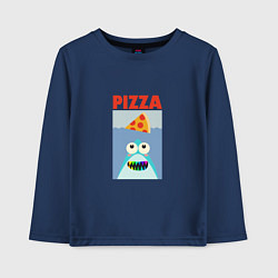 Лонгслив хлопковый детский Pizza jaws, цвет: тёмно-синий