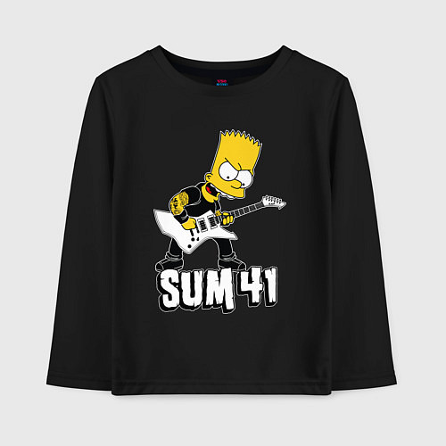 Детский лонгслив Sum41 Барт Симпсон рокер / Черный – фото 1