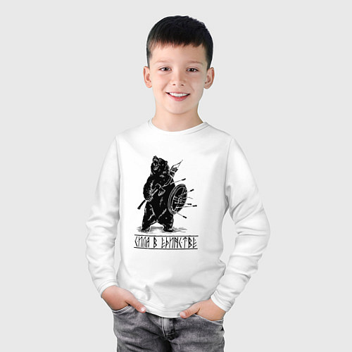 Детский лонгслив Сила в единстве / Белый – фото 3