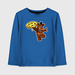 Лонгслив хлопковый детский Фредди с пиццеей, цвет: синий