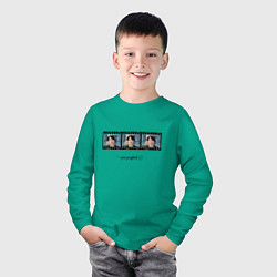 Лонгслив хлопковый детский Jungkook BTS, цвет: зеленый — фото 2