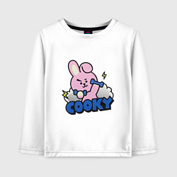 Лонгслив хлопковый детский Cooky BT21 Jungkook, цвет: белый