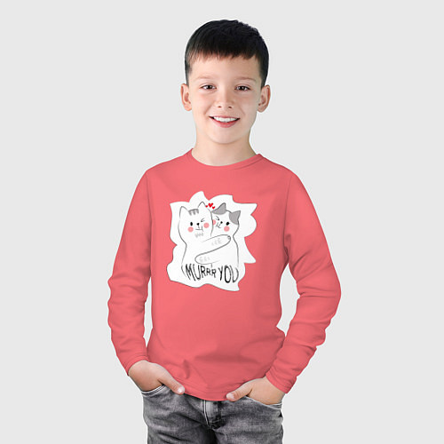 Детский лонгслив I murrr you / Коралловый – фото 3