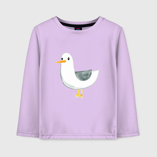 Детский лонгслив Чайка милая / Лаванда – фото 1