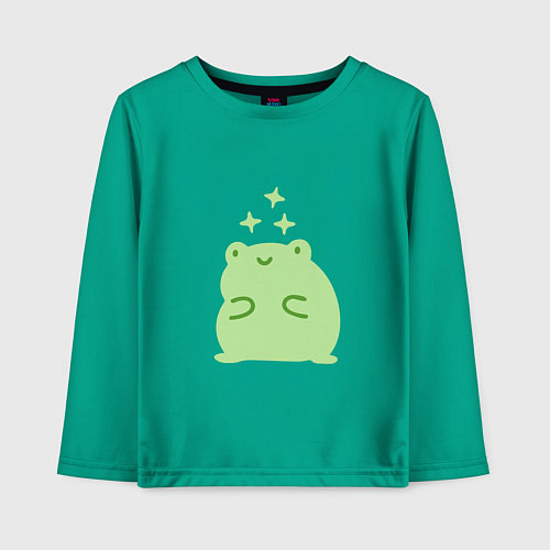 Детский лонгслив Лягушка Kawaii / Зеленый – фото 1