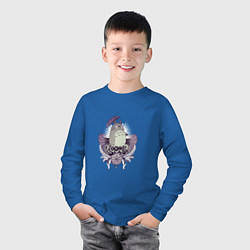 Лонгслив хлопковый детский Totoro adventures, цвет: синий — фото 2