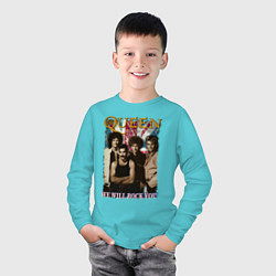 Лонгслив хлопковый детский Queen винтаж, цвет: бирюзовый — фото 2