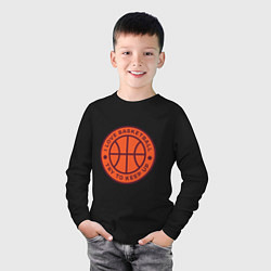 Лонгслив хлопковый детский Love basketball, цвет: черный — фото 2