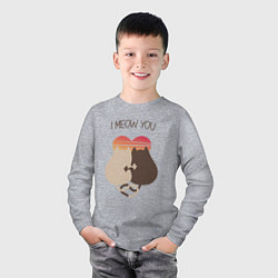 Лонгслив хлопковый детский Кошачья пара, цвет: меланж — фото 2