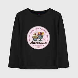 Лонгслив хлопковый детский Ангелина new, цвет: черный