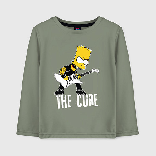 Детский лонгслив The Cure Барт Симпсон рокер / Авокадо – фото 1