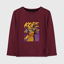 Лонгслив хлопковый детский Kobe champion, цвет: меланж-бордовый