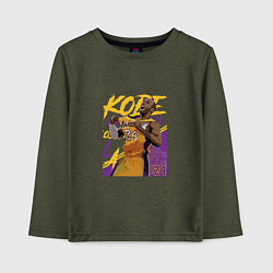Лонгслив хлопковый детский Kobe champion, цвет: меланж-хаки