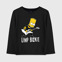Лонгслив хлопковый детский Limp Bizkit Барт Симпсон рокер, цвет: черный