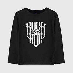 Лонгслив хлопковый детский Rock and Roll щит, цвет: черный