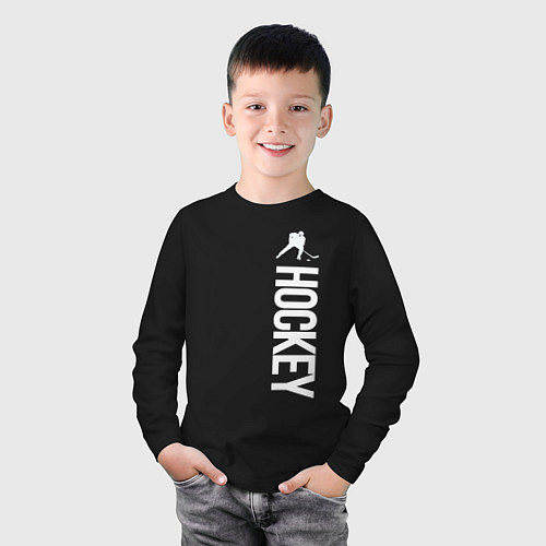Детский лонгслив Hockey / Черный – фото 3