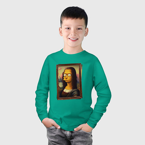 Детский лонгслив Mona Simpson / Зеленый – фото 3