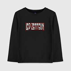 Лонгслив хлопковый детский Led Zeppelin логотип, цвет: черный